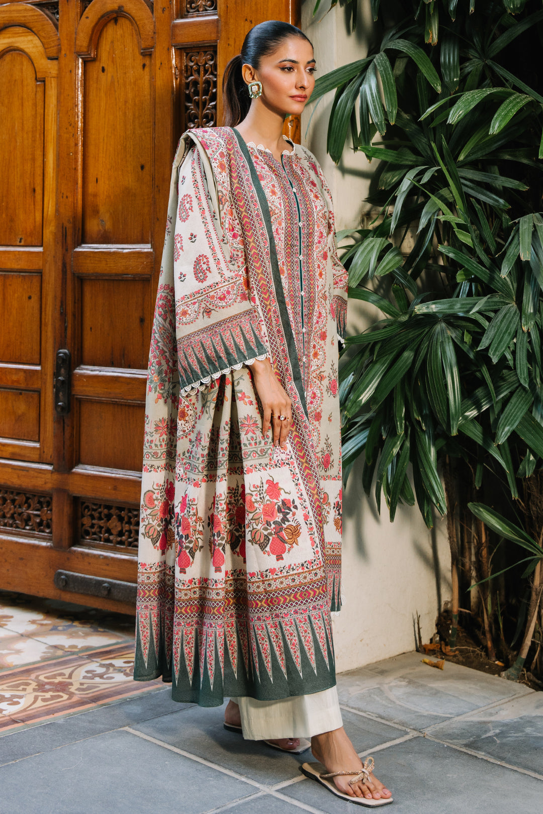 Zellbury | Unstitched 3 Piece Karandi | Shirt Shalwar Dupatta - 0302 - by - Libasekhas UK - Registered Vendor of : Zellbury Women - 100% Original Designer Dresss