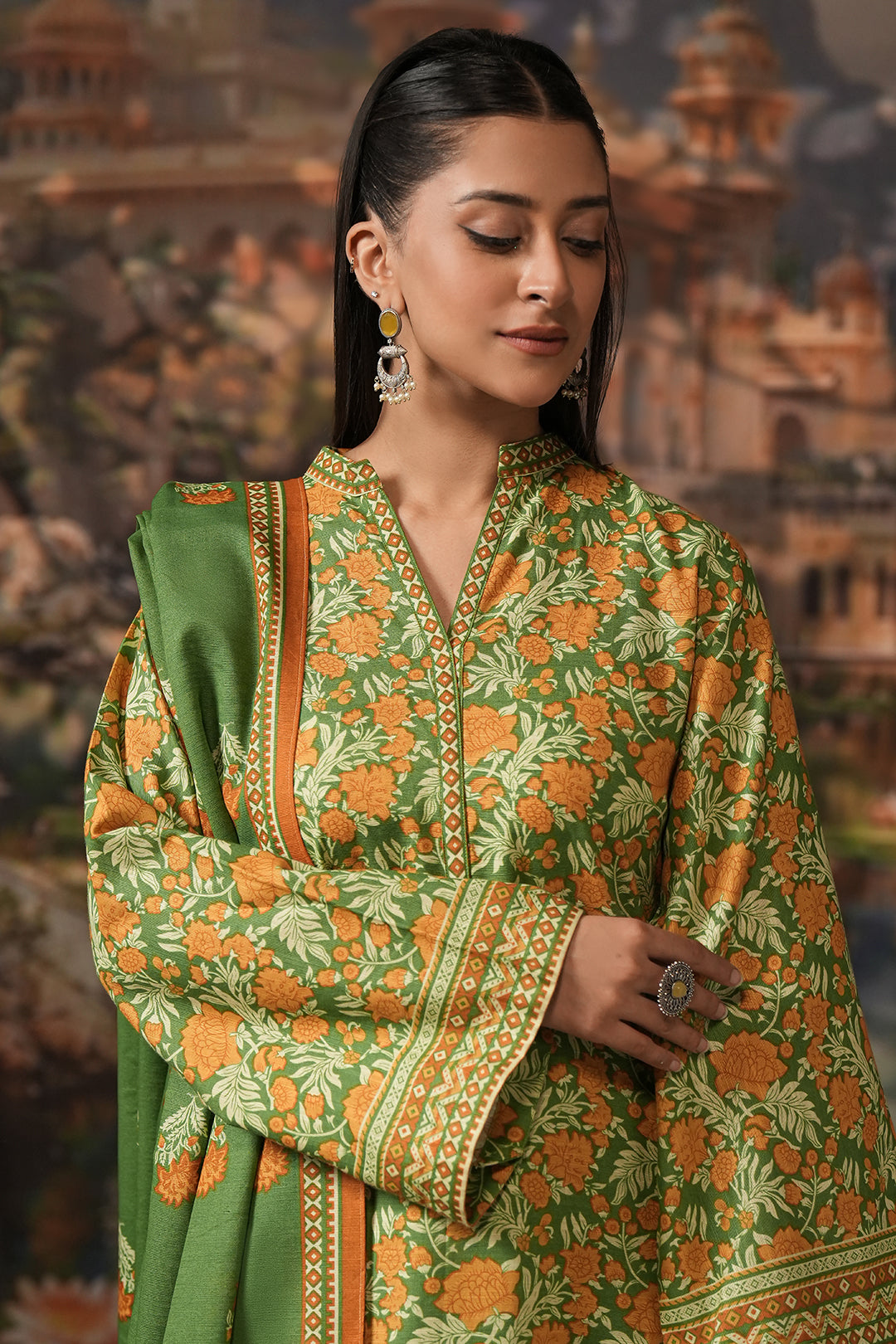 Zellbury | Unstitched 3 Piece Khaddar | Shirt Shalwar Dupatta - 0358 - by - Libasekhas UK - Registered Vendor of : Zellbury Women - 100% Original Designer Dresss