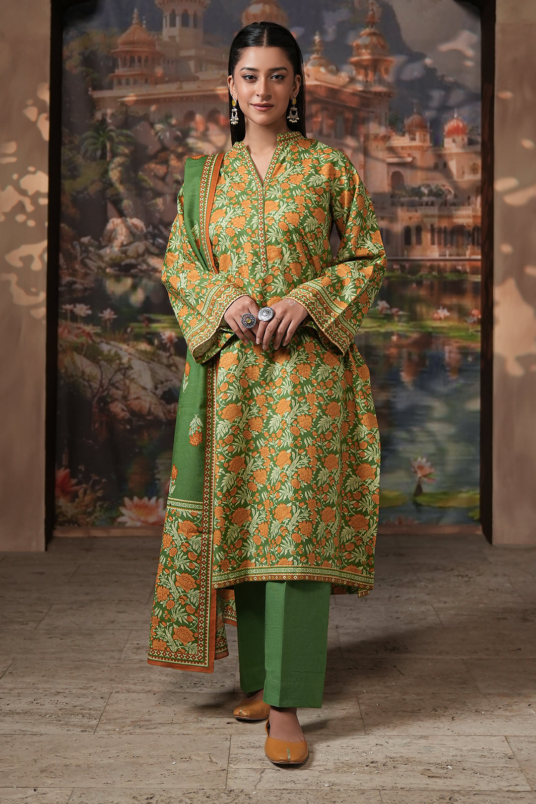 Zellbury | Unstitched 3 Piece Khaddar | Shirt Shalwar Dupatta - 0358 - by - Libasekhas UK - Registered Vendor of : Zellbury Women - 100% Original Designer Dresss