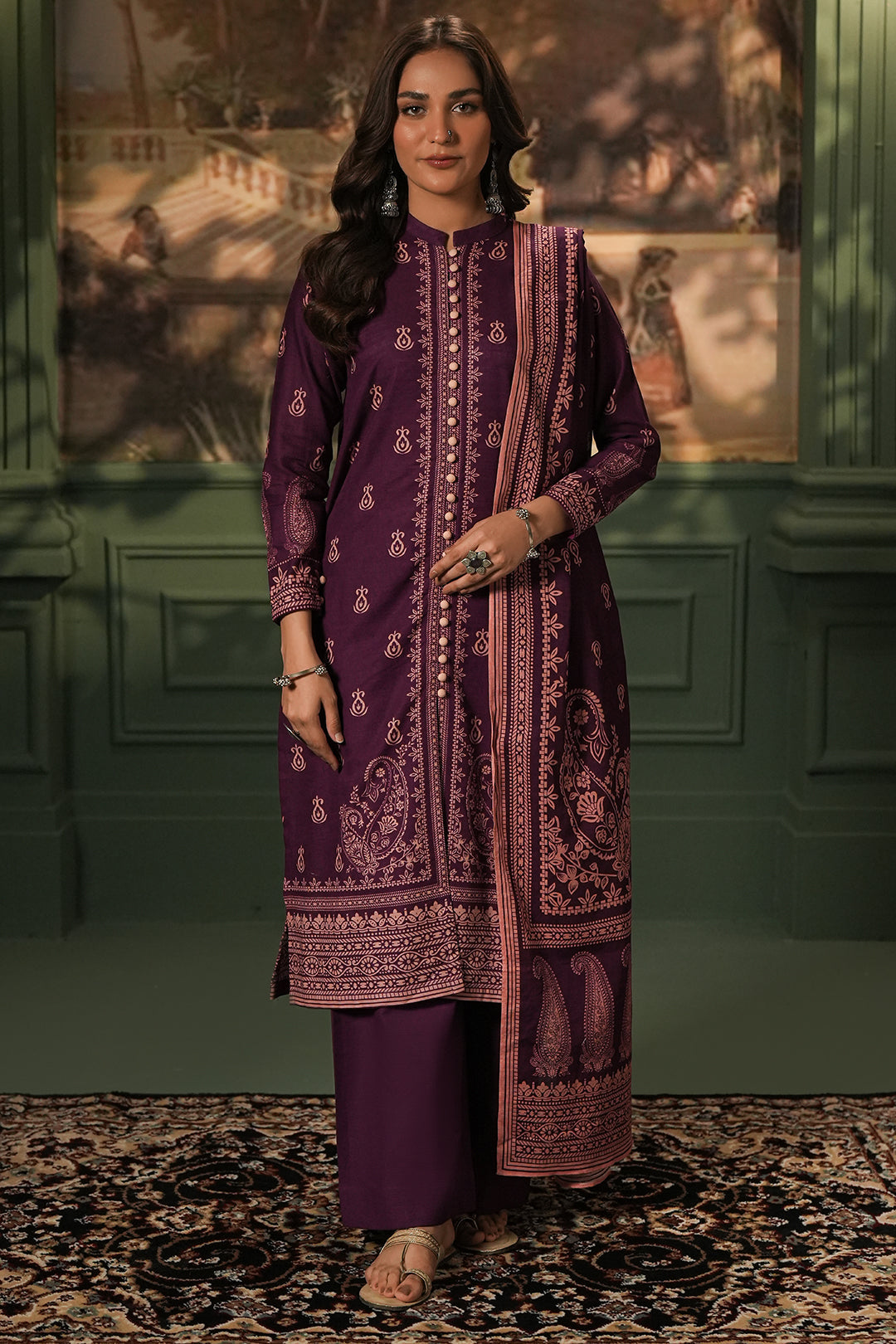 Zellbury | Unstitched 3 Piece Khaddar | Shirt Shalwar Dupatta - 0360 - by - Libasekhas UK - Registered Vendor of : Zellbury Women - 100% Original Designer Dresss