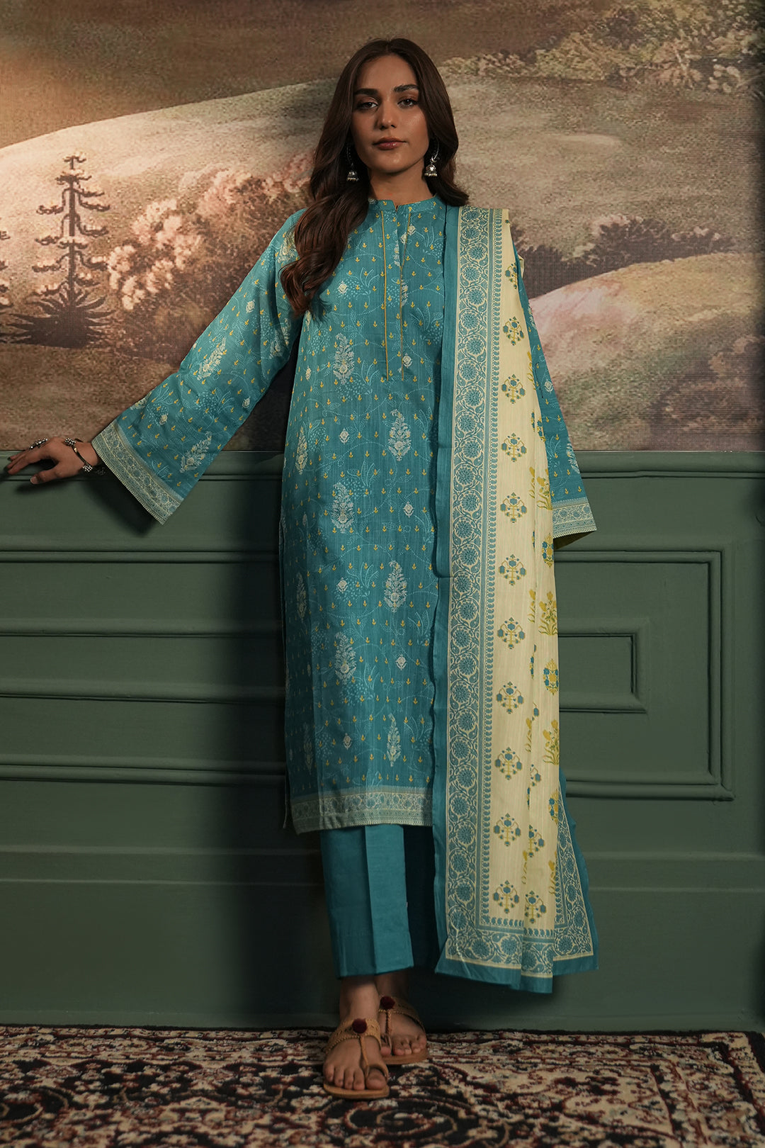 Zellbury | Unstitched 3 Piece Khaddar | Shirt Shalwar Dupatta - 0364 - by - Libasekhas UK - Registered Vendor of : Zellbury Women - 100% Original Designer Dresss