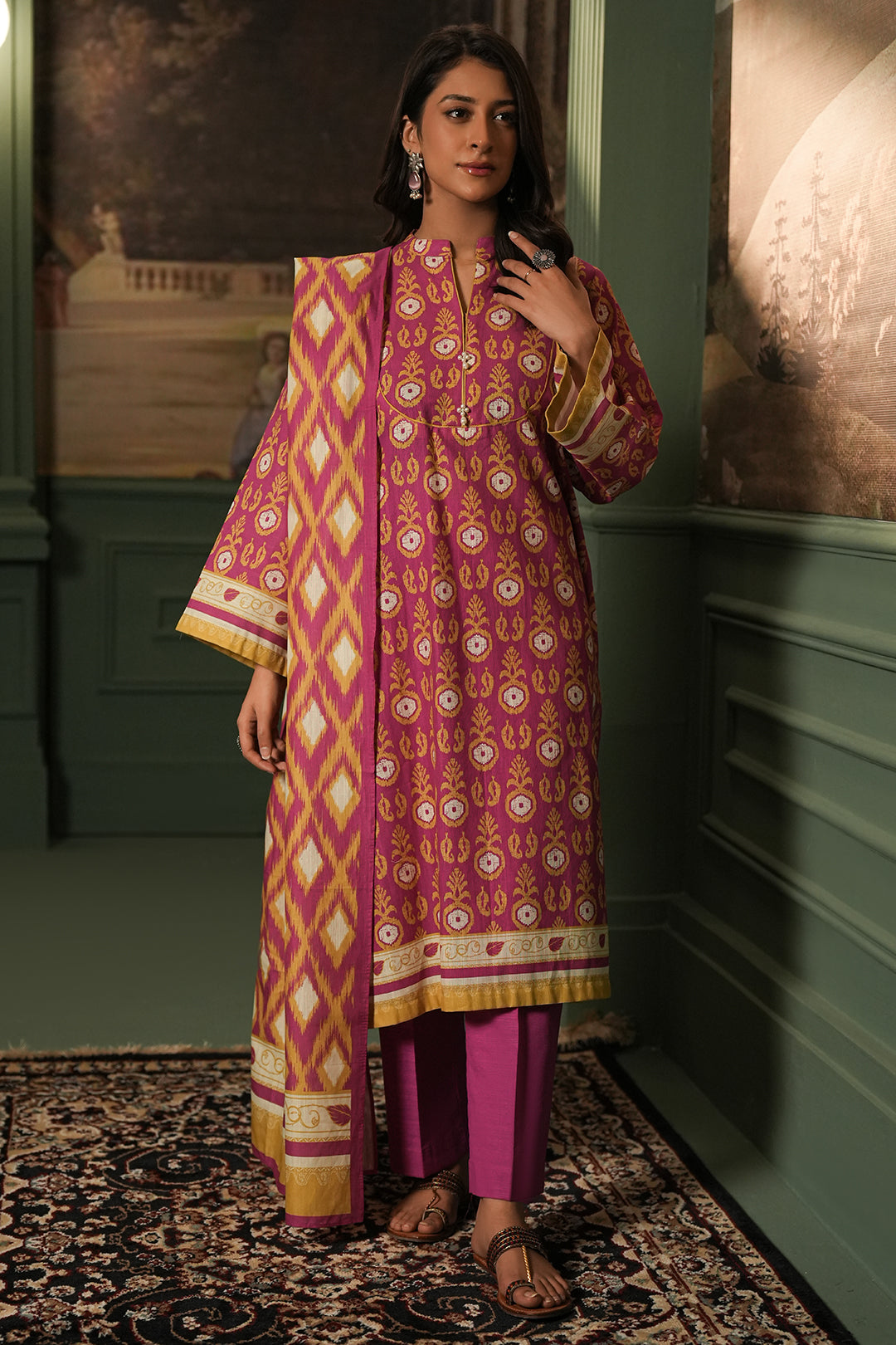 Zellbury | Unstitched 3 Piece Khaddar | Shirt Shalwar Dupatta - 0367 - by - Libasekhas UK - Registered Vendor of : Zellbury Women - 100% Original Designer Dresss