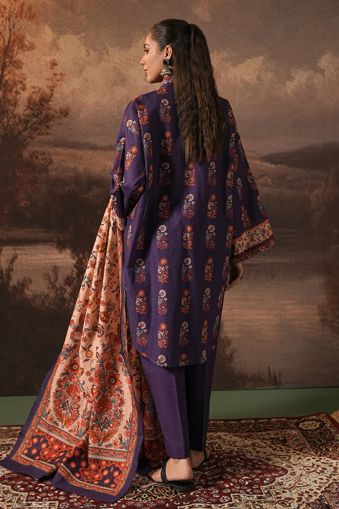 Zellbury | Unstitched 3 Piece Khaddar | Shirt Shalwar Dupatta - 0372 - by - Libasekhas UK - Registered Vendor of : Zellbury Women - 100% Original Designer Dresss