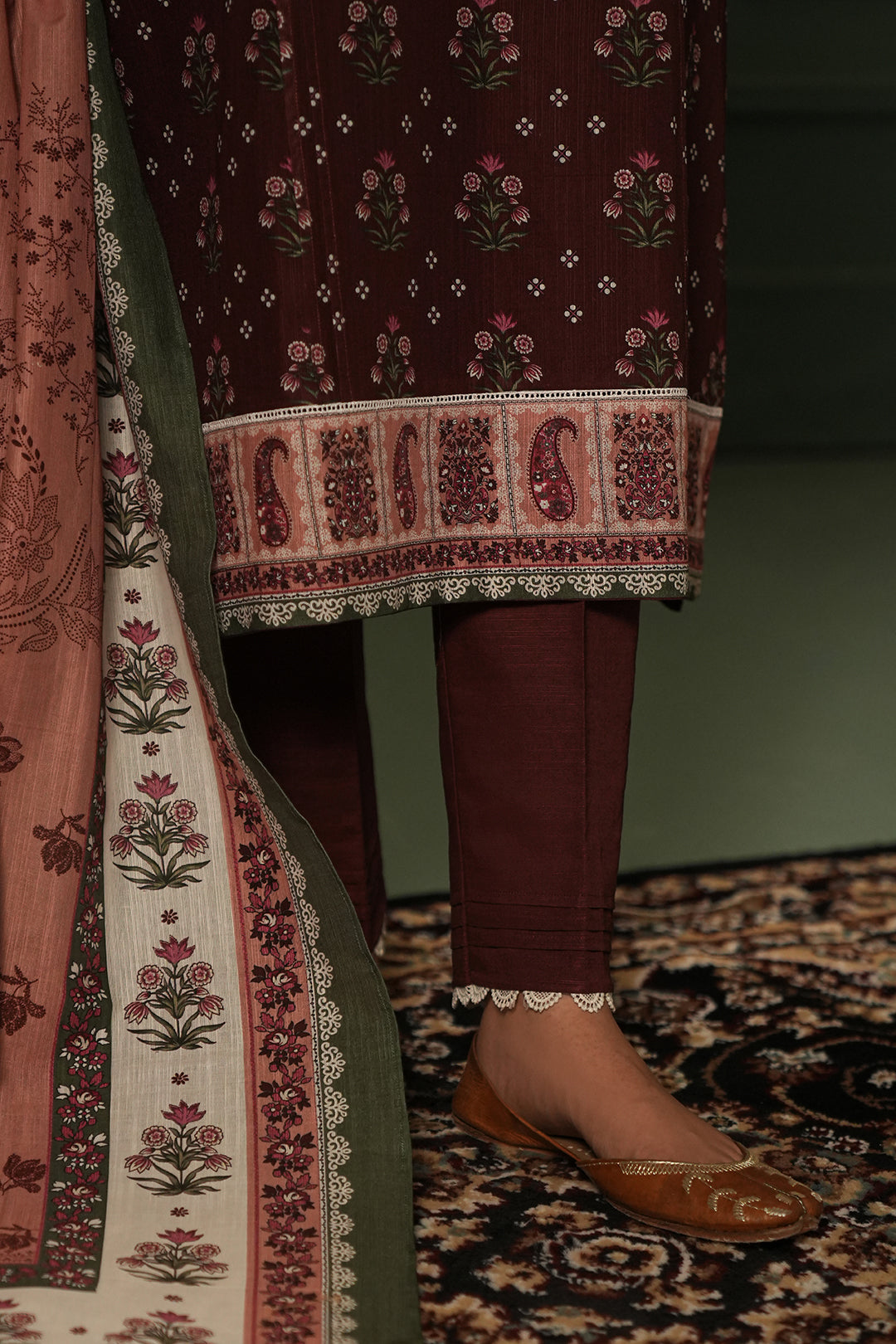 Zellbury | Unstitched 3 Piece Khaddar | Shirt Shalwar Dupatta - 0373 - by - Libasekhas UK - Registered Vendor of : Zellbury Women - 100% Original Designer Dresss