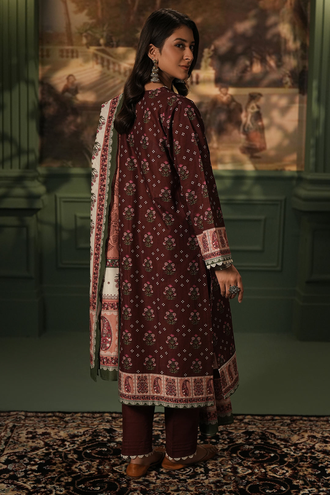 Zellbury | Unstitched 3 Piece Khaddar | Shirt Shalwar Dupatta - 0373 - by - Libasekhas UK - Registered Vendor of : Zellbury Women - 100% Original Designer Dresss