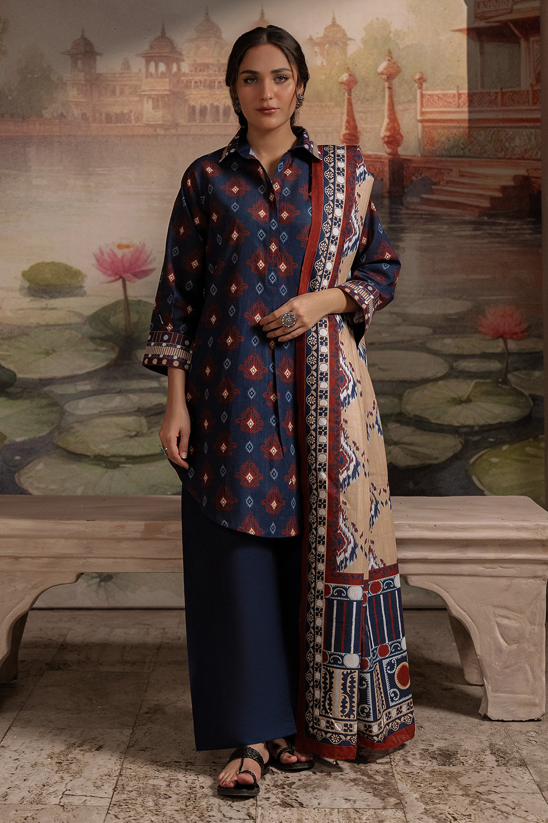 Zellbury | Unstitched 3 Piece Khaddar | Shirt Shalwar Dupatta - 0387 - by - Libasekhas UK - Registered Vendor of : Zellbury Women - 100% Original Designer Dresss