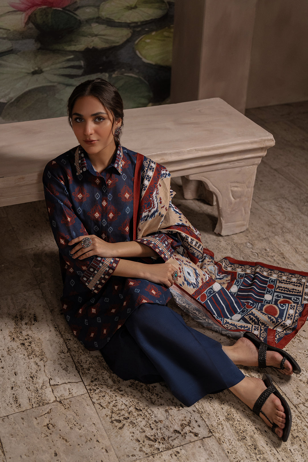Zellbury | Unstitched 3 Piece Khaddar | Shirt Shalwar Dupatta - 0387 - by - Libasekhas UK - Registered Vendor of : Zellbury Women - 100% Original Designer Dresss