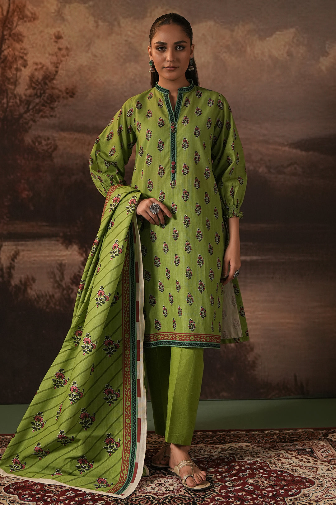 Zellbury | Unstitched 3 Piece Khaddar | Shirt Shalwar Dupatta - 0388 - by - Libasekhas UK - Registered Vendor of : Zellbury Women - 100% Original Designer Dresss