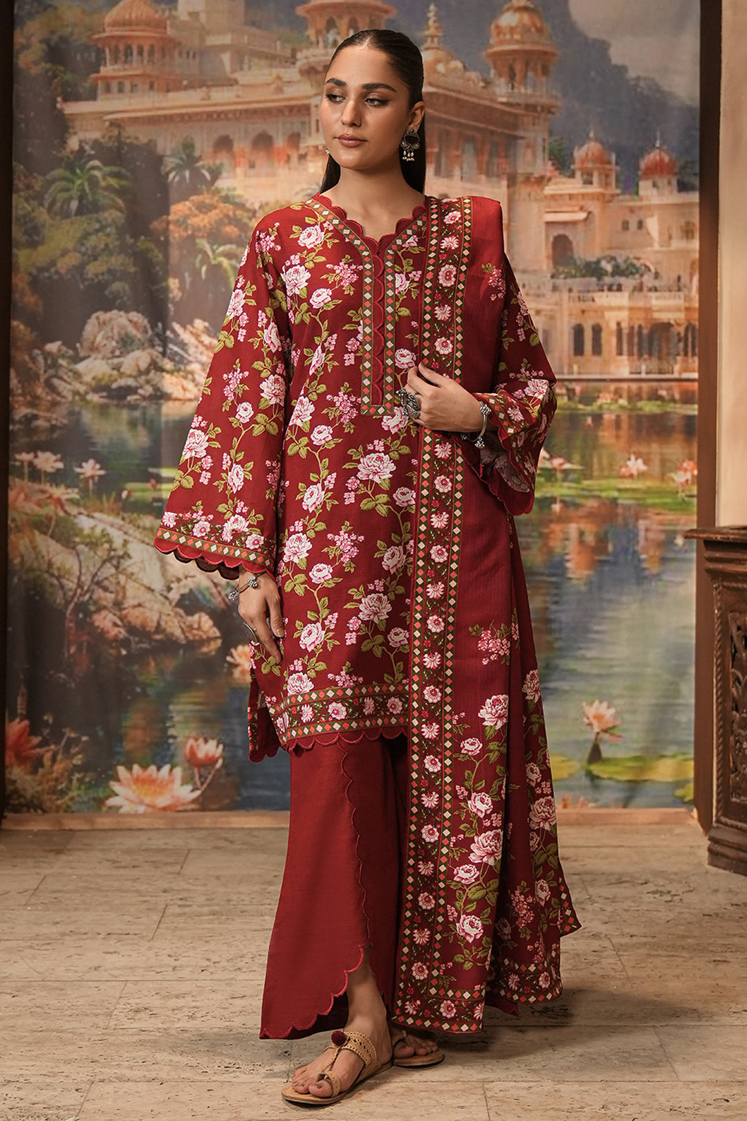 Zellbury | Unstitched 3 Piece Khaddar | Shirt Shalwar Shawl - 0389 - by - Libasekhas UK - Registered Vendor of : Zellbury Women - 100% Original Designer Dresss