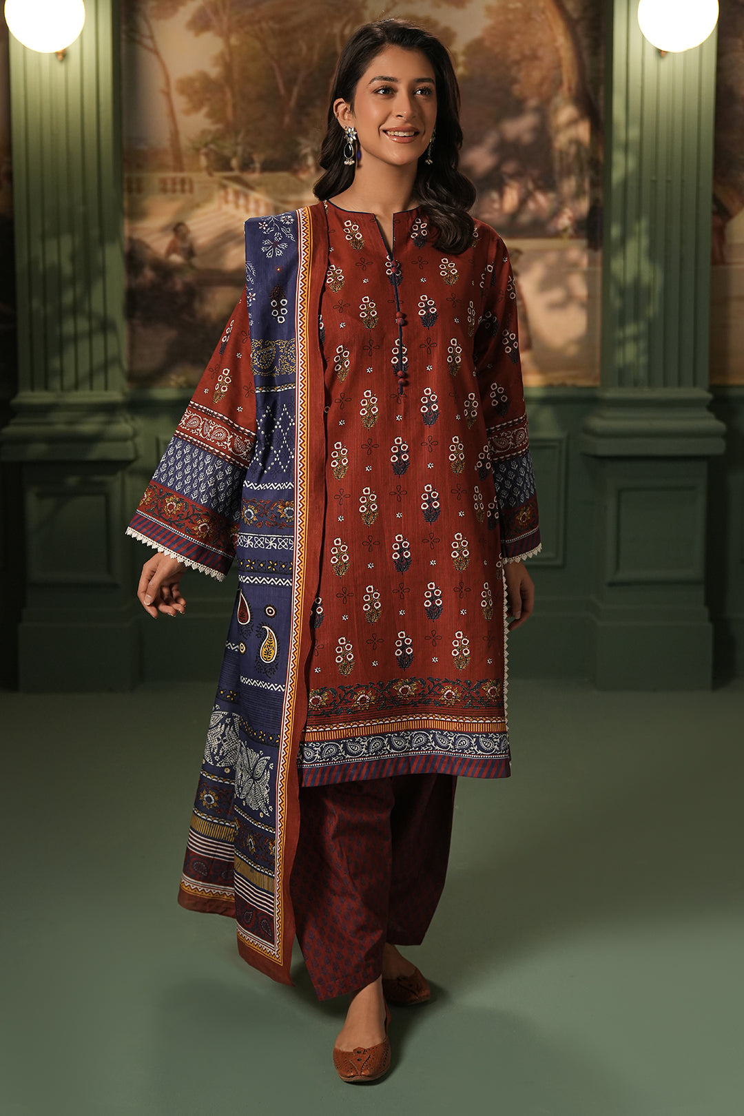 Zellbury | Unstitched 3 Piece Khaddar | Shirt Shalwar Dupatta - 0394 - by - Libasekhas UK - Registered Vendor of : Zellbury Women - 100% Original Designer Dresss