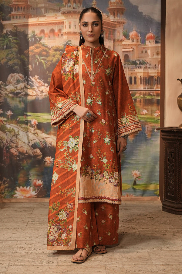 Zellbury | Unstitched 3 Piece Khaddar | Shirt Shalwar Dupatta - 0395 - by - Libasekhas UK - Registered Vendor of : Zellbury Women - 100% Original Designer Dresss