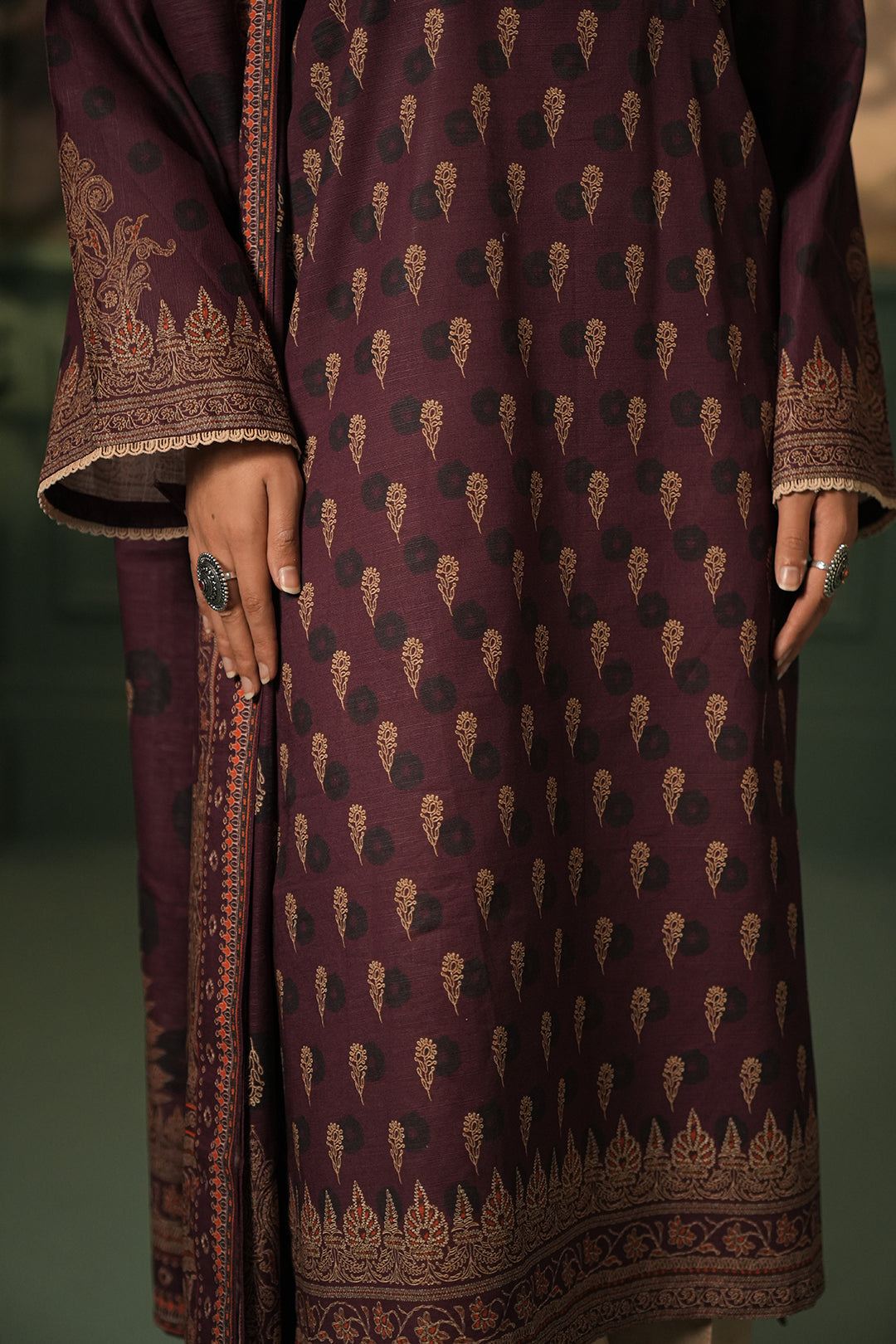 Zellbury | Unstitched 3 Piece Khaddar | Shirt Shalwar Dupatta - 0396 - by - Libasekhas UK - Registered Vendor of : Zellbury Women - 100% Original Designer Dresss