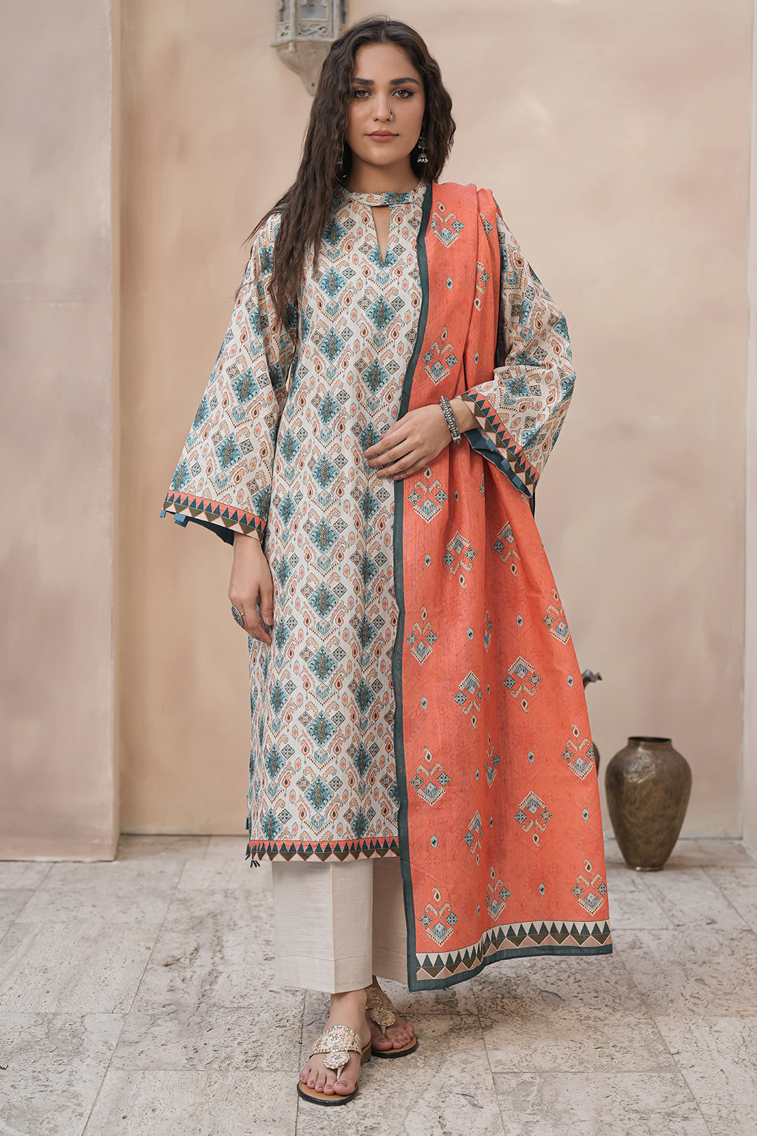 Zellbury | Unstitched 3 Piece Khaddar | Shirt Shalwar Dupatta - 0443 - by - Libasekhas UK - Registered Vendor of : Zellbury Women - 100% Original Designer Dresss