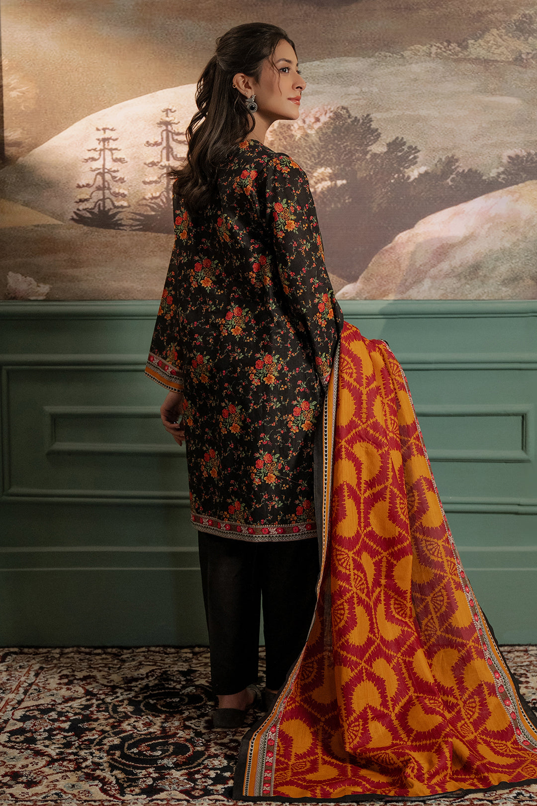 Zellbury | Unstitched 3 Piece Khaddar | Shirt Shalwar Dupatta - 0447 - by - Libasekhas UK - Registered Vendor of : Zellbury Women - 100% Original Designer Dresss