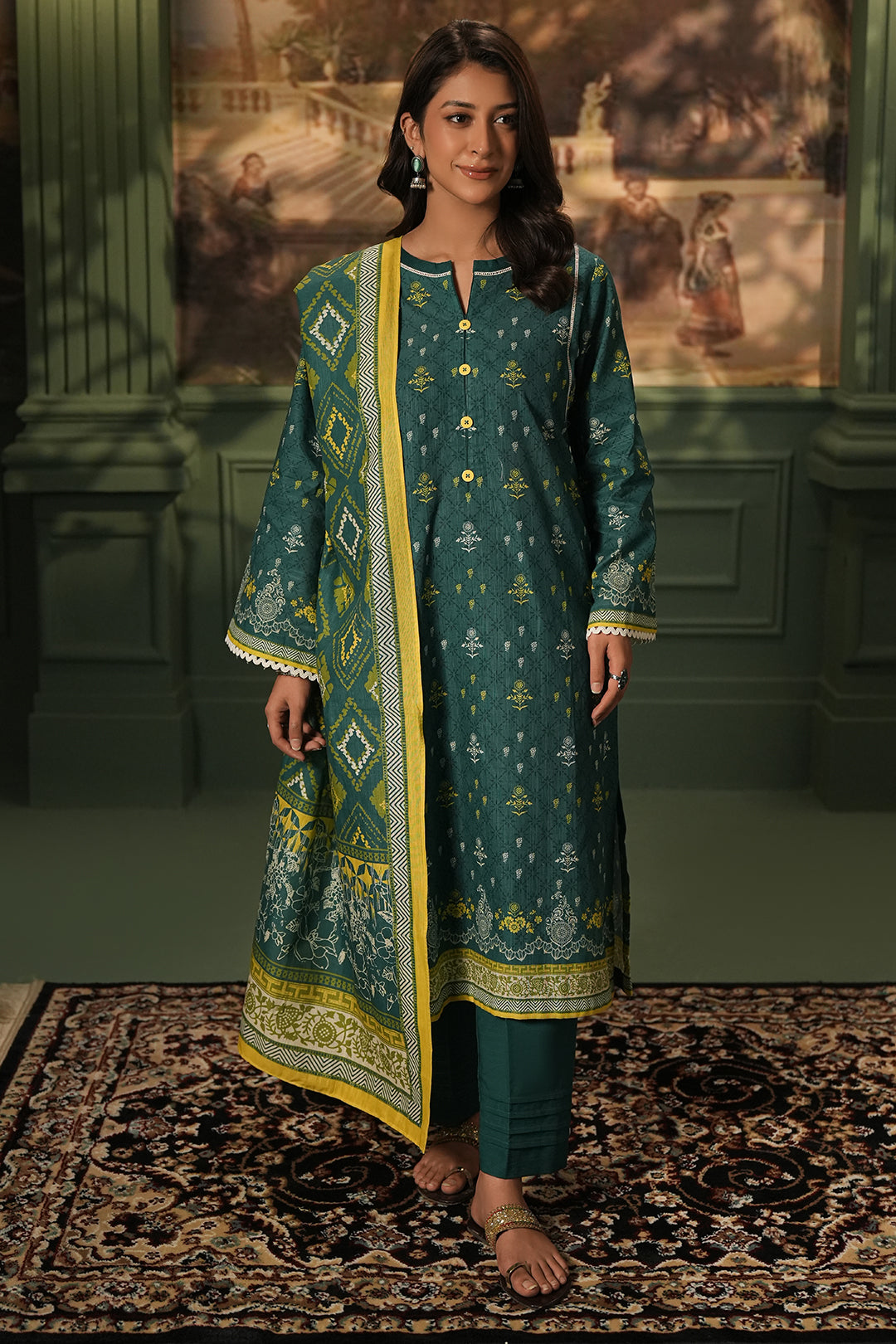 Zellbury | Unstitched 3 Piece Khaddar | Shirt Shalwar Dupatta - 0448 - by - Libasekhas UK - Registered Vendor of : Zellbury Women - 100% Original Designer Dresss
