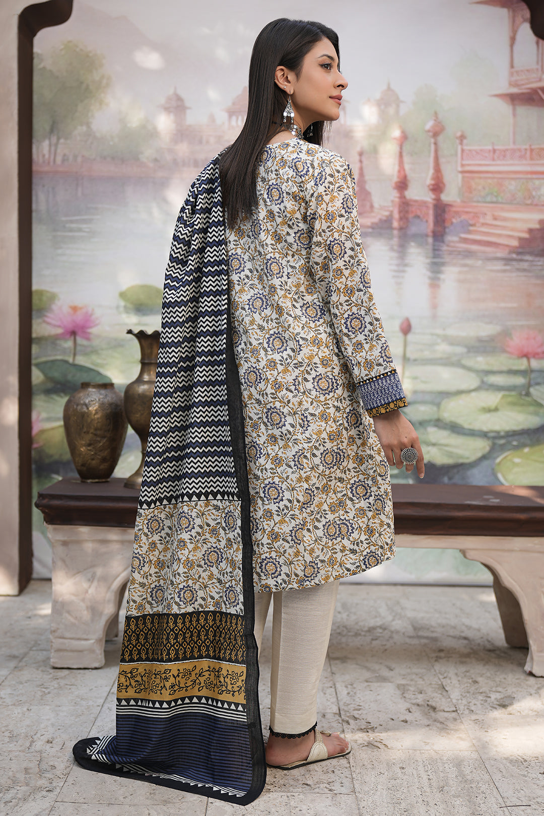 Zellbury | Unstitched 3 Piece Khaddar | Shirt Shalwar Dupatta - 0452 - by - Libasekhas UK - Registered Vendor of : Zellbury Women - 100% Original Designer Dresss