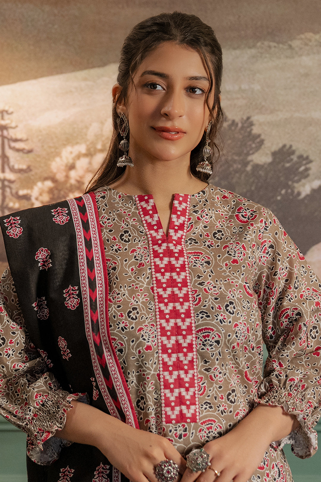 Zellbury | Unstitched 3 Piece Khaddar | Shirt Shalwar Dupatta - 0456 - by - Libasekhas UK - Registered Vendor of : Zellbury Women - 100% Original Designer Dresss