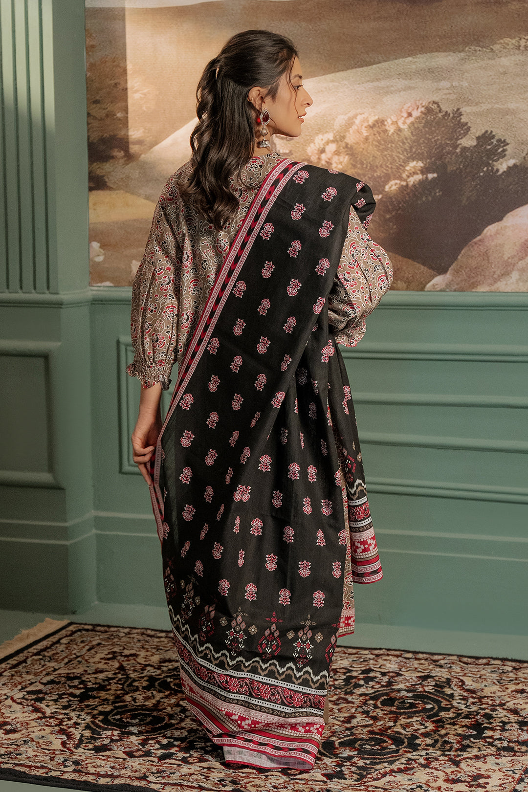 Zellbury | Unstitched 3 Piece Khaddar | Shirt Shalwar Dupatta - 0456 - by - Libasekhas UK - Registered Vendor of : Zellbury Women - 100% Original Designer Dresss