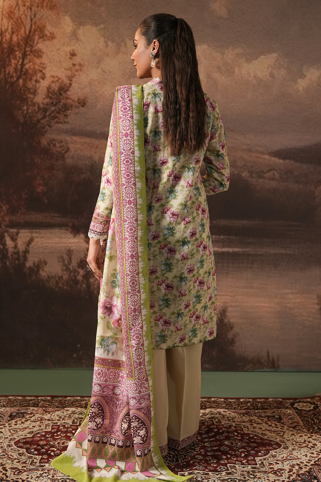 Zellbury | Unstitched 3 Piece Karandi | Shirt Shalwar Dupatta - 0458 - by - Libasekhas UK - Registered Vendor of : Zellbury Women - 100% Original Designer Dresss