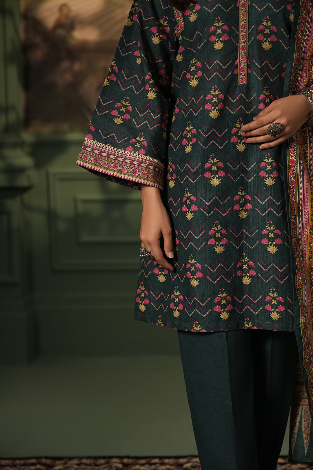Zellbury | Unstitched 3 Piece Khaddar | Shirt Shalwar Shawl - 0459 - by - Libasekhas UK - Registered Vendor of : Zellbury Women - 100% Original Designer Dresss