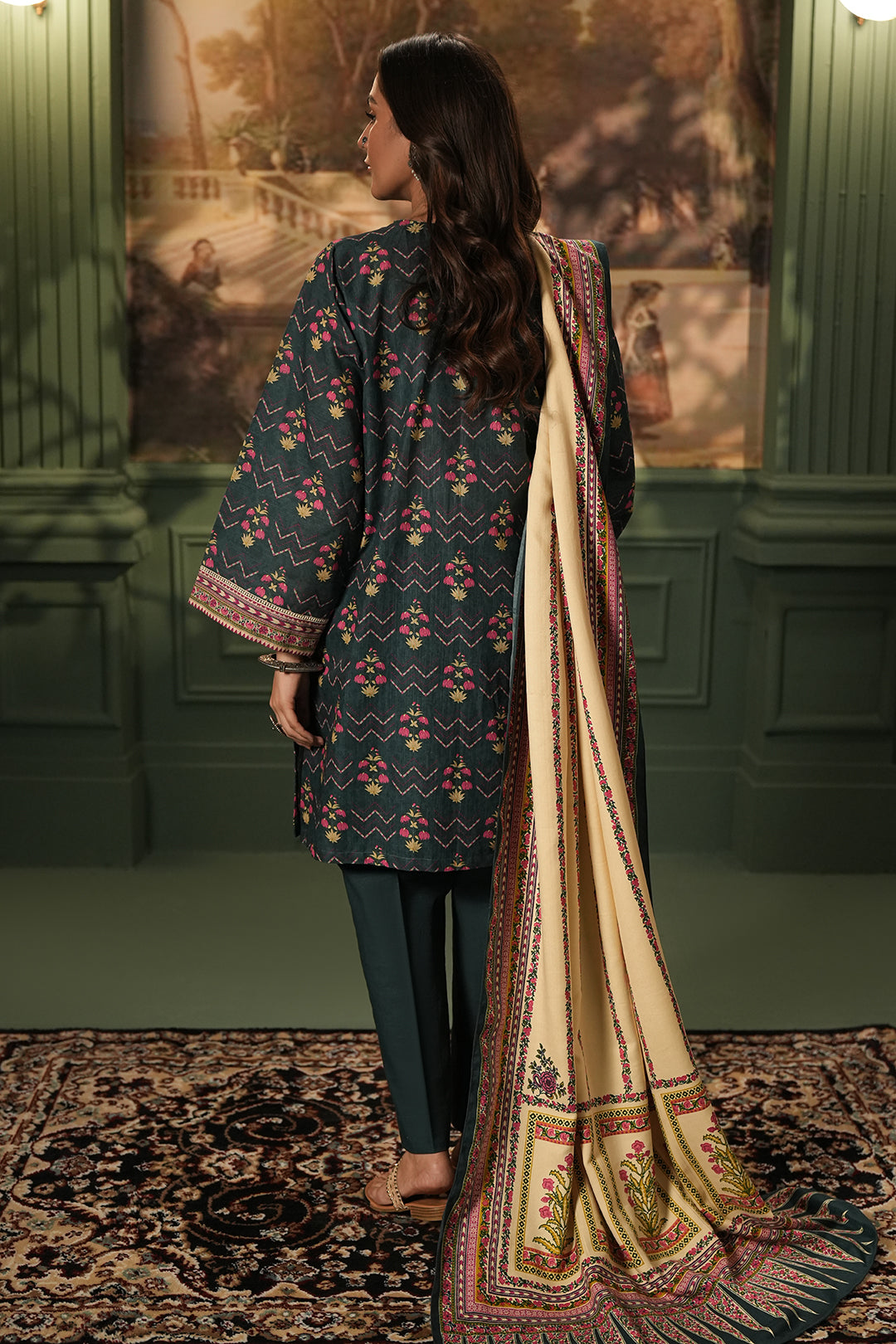 Zellbury | Unstitched 3 Piece Khaddar | Shirt Shalwar Shawl - 0459 - by - Libasekhas UK - Registered Vendor of : Zellbury Women - 100% Original Designer Dresss