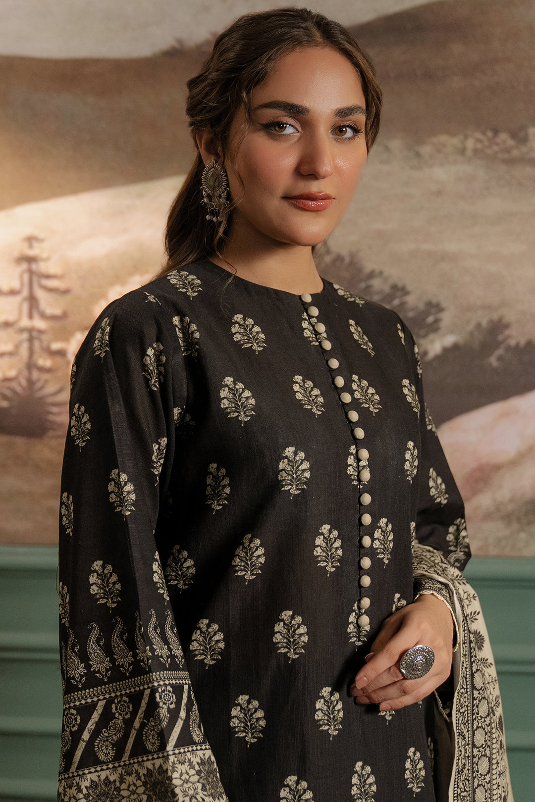 Zellbury | Unstitched 3 Piece Khaddar | Shirt Shalwar Dupatta - 0461 - by - Libasekhas UK - Registered Vendor of : Zellbury Women - 100% Original Designer Dresss