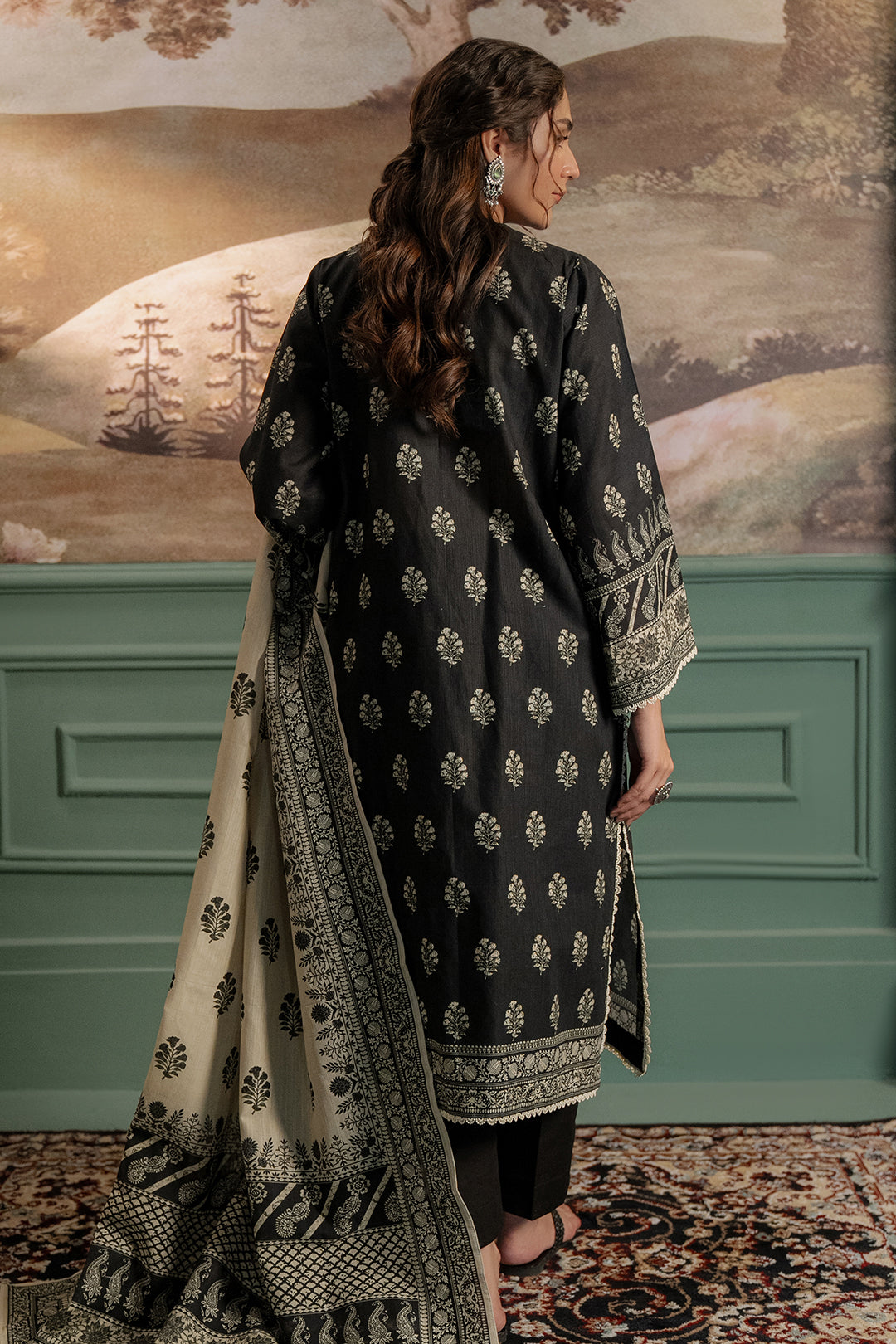 Zellbury | Unstitched 3 Piece Khaddar | Shirt Shalwar Dupatta - 0461 - by - Libasekhas UK - Registered Vendor of : Zellbury Women - 100% Original Designer Dresss