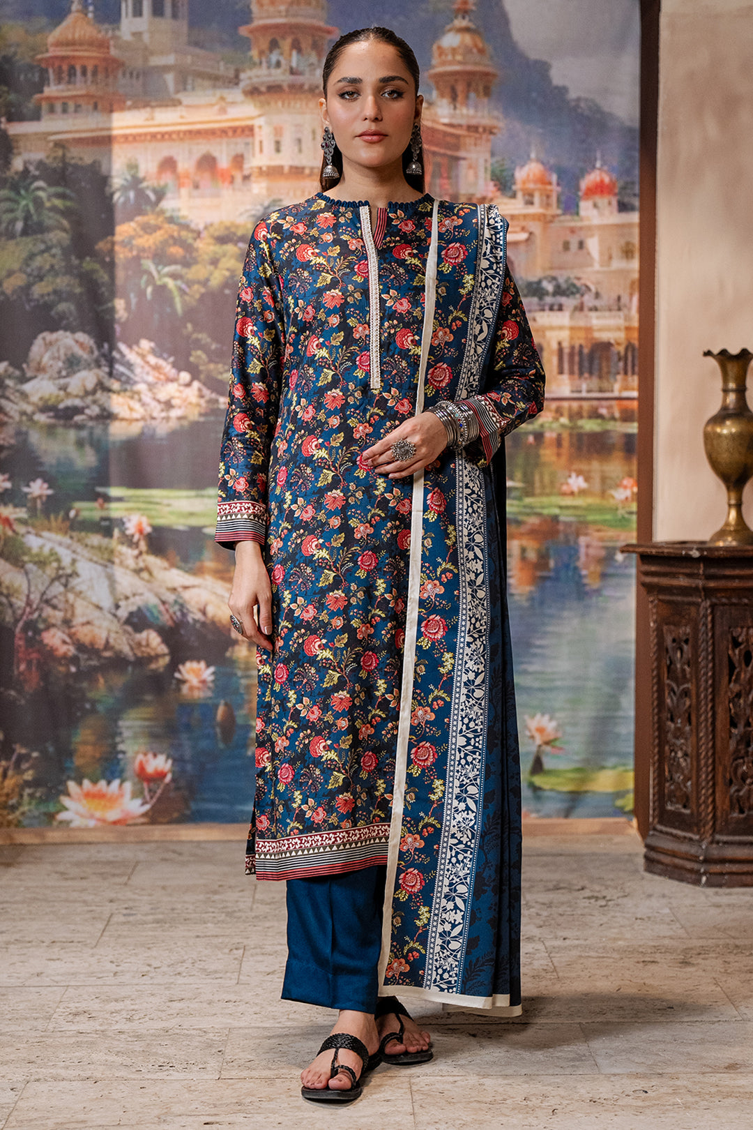 Zellbury | Unstitched 3 Piece Cotail | Shirt Shalwar Dupatta - 0470 - by - Libasekhas UK - Registered Vendor of : Zellbury Women - 100% Original Designer Dresss
