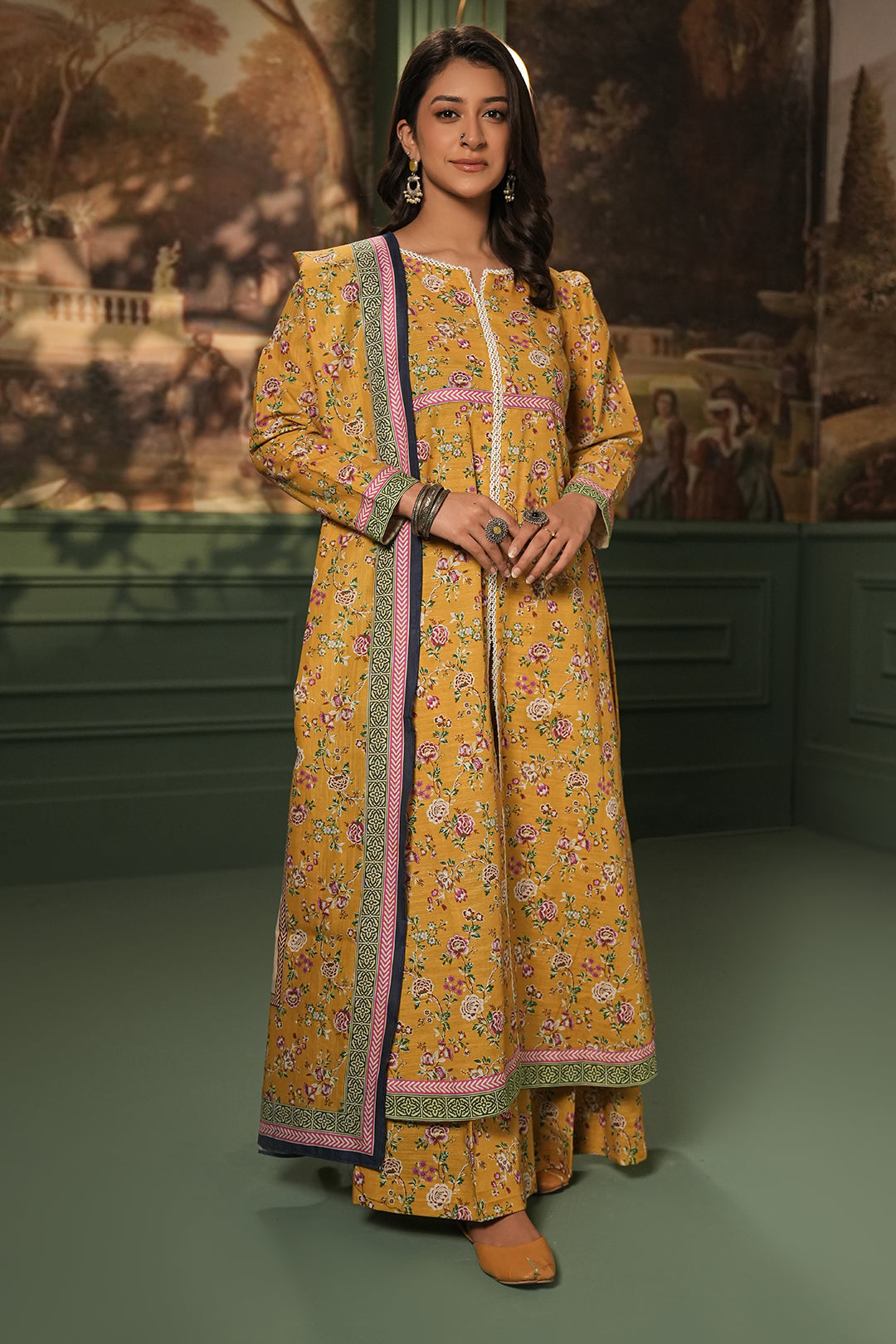 Zellbury | Unstitched 3 Piece Khaddar | Shirt Shalwar Dupatta - 0472 - by - Libasekhas UK - Registered Vendor of : Zellbury Women - 100% Original Designer Dresss