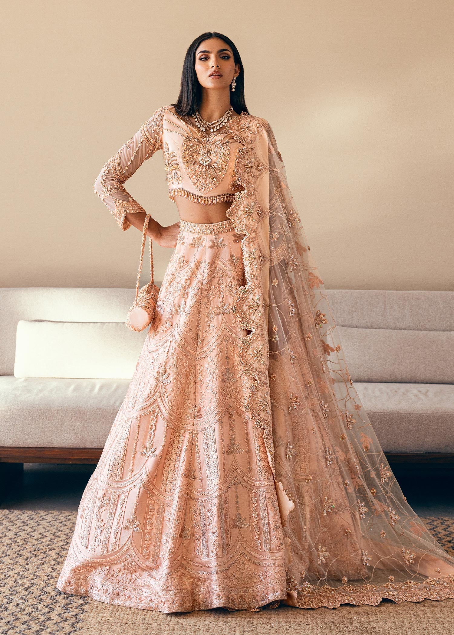 Waqas Shah | Amariage Luxury Formals | Coral Bliss - by - Libasekhas UK - Registered Vendor of : Waqas Shah - 100% Original Designer Dresss