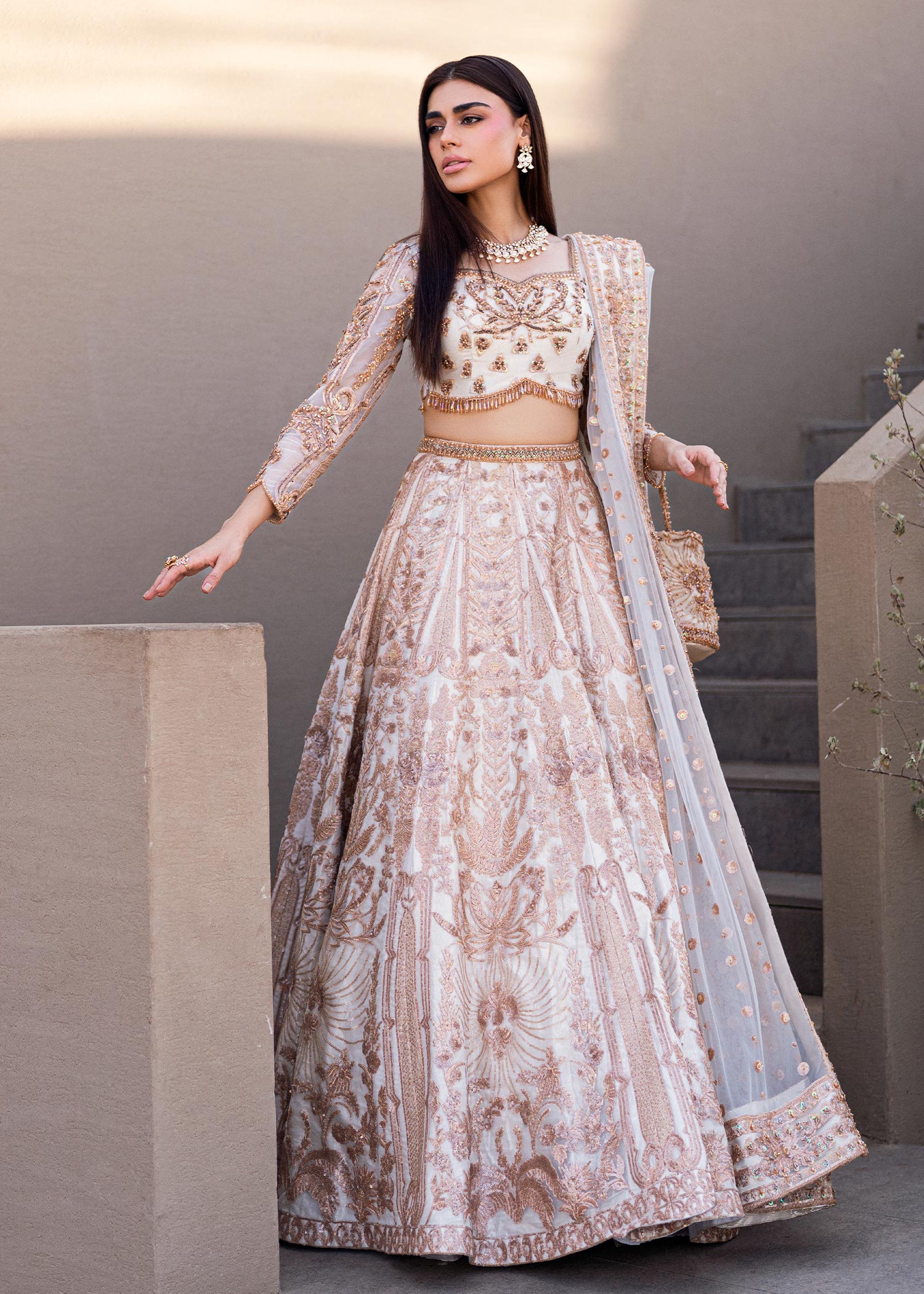 Waqas Shah | Amariage Luxury Formals | Mystic Rose - by - Libasekhas UK - Registered Vendor of : Waqas Shah - 100% Original Designer Dresss