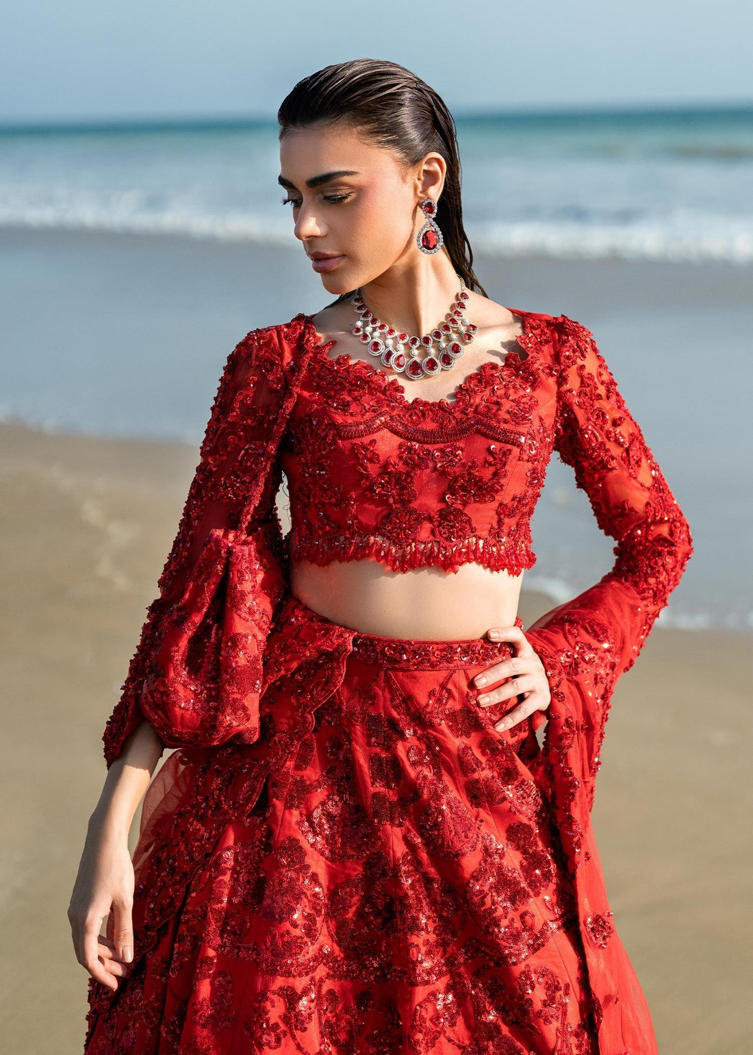 Waqas Shah | Amariage Luxury Formals | Ruby - by - Libasekhas UK - Registered Vendor of : Waqas Shah - 100% Original Designer Dresss