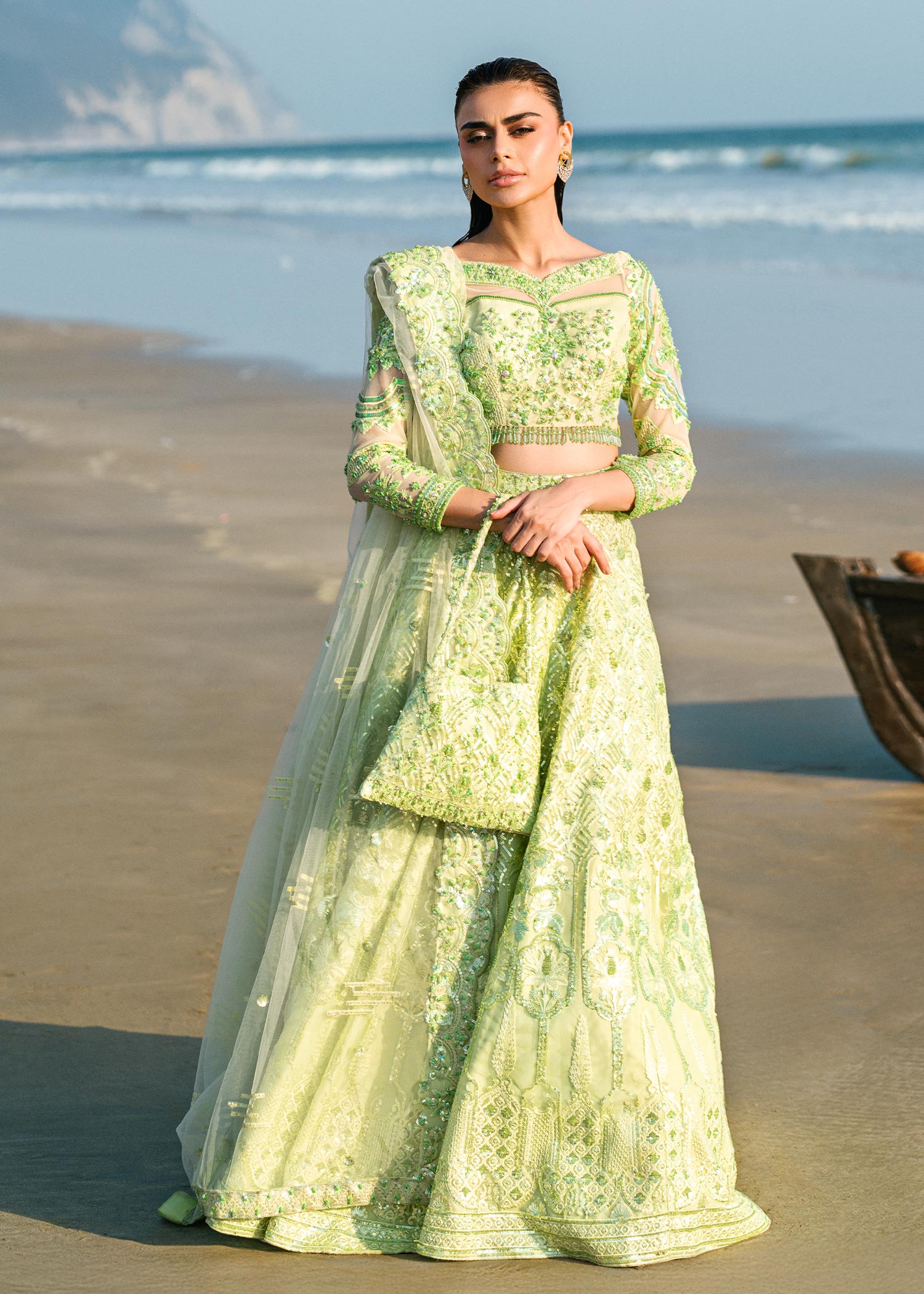 Waqas Shah | Amariage Luxury Formals | Mint Bloom - by - Libasekhas UK - Registered Vendor of : Waqas Shah - 100% Original Designer Dresss