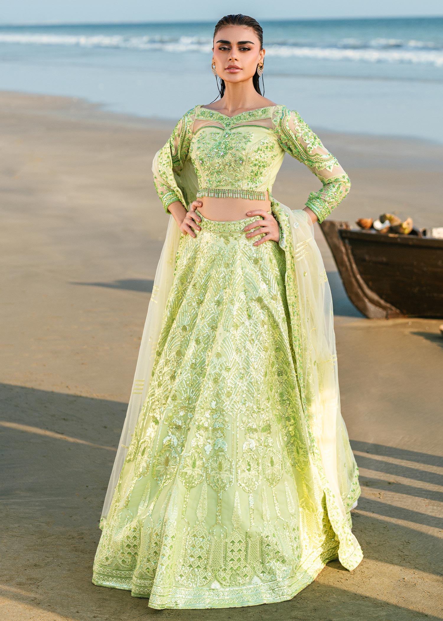 Waqas Shah | Amariage Luxury Formals | Mint Bloom - by - Libasekhas UK - Registered Vendor of : Waqas Shah - 100% Original Designer Dresss