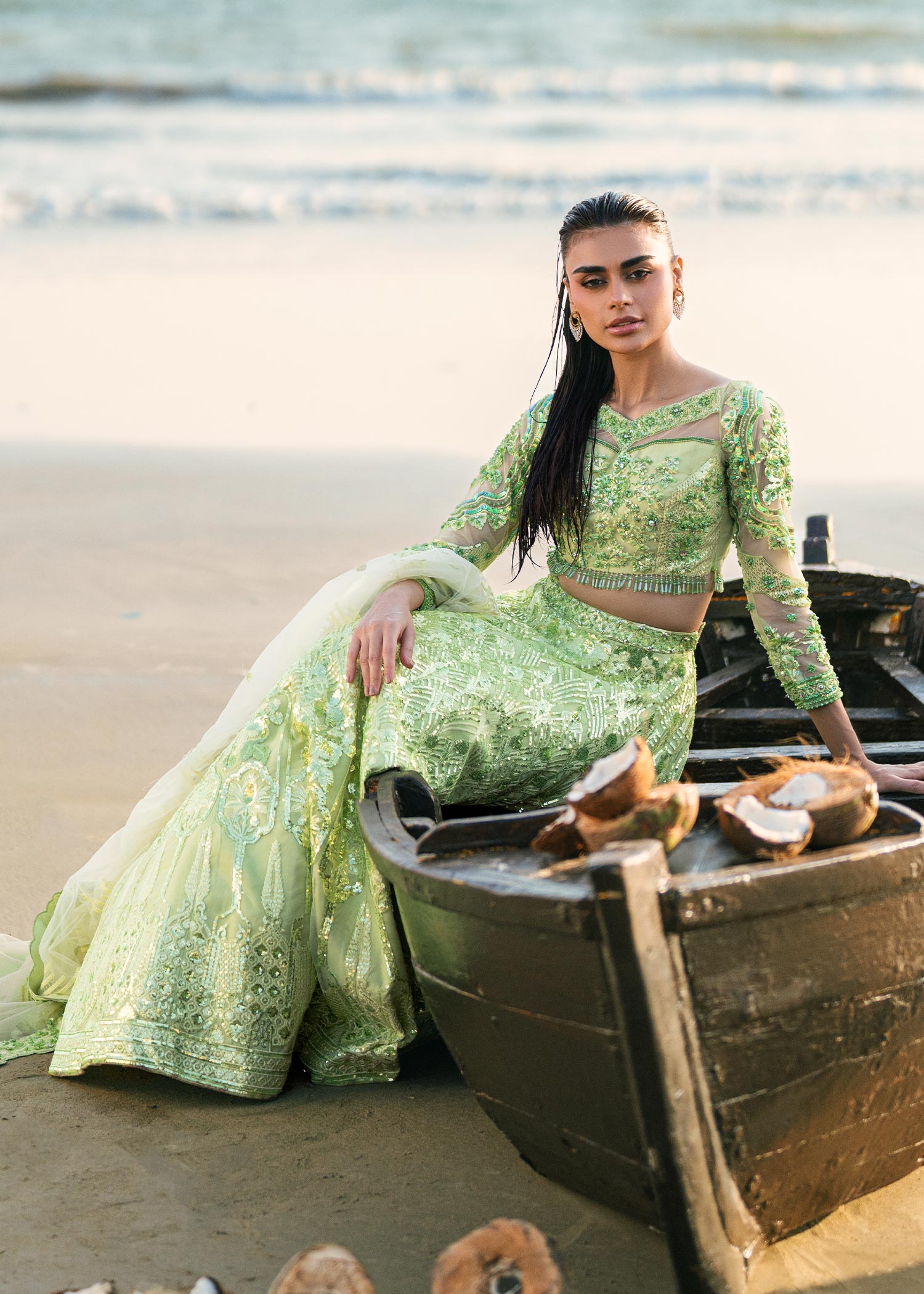 Waqas Shah | Amariage Luxury Formals | Mint Bloom - by - Libasekhas UK - Registered Vendor of : Waqas Shah - 100% Original Designer Dresss