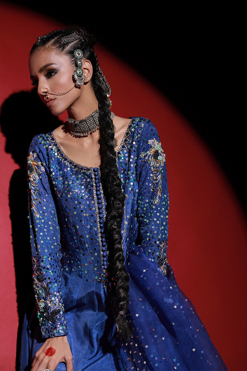 Wardha Saleem | Meeram Festive Formals | Neel - by - Libasekhas UK - Registered Vendor of : Wardha Saleem - 100% Original Designer Dresss