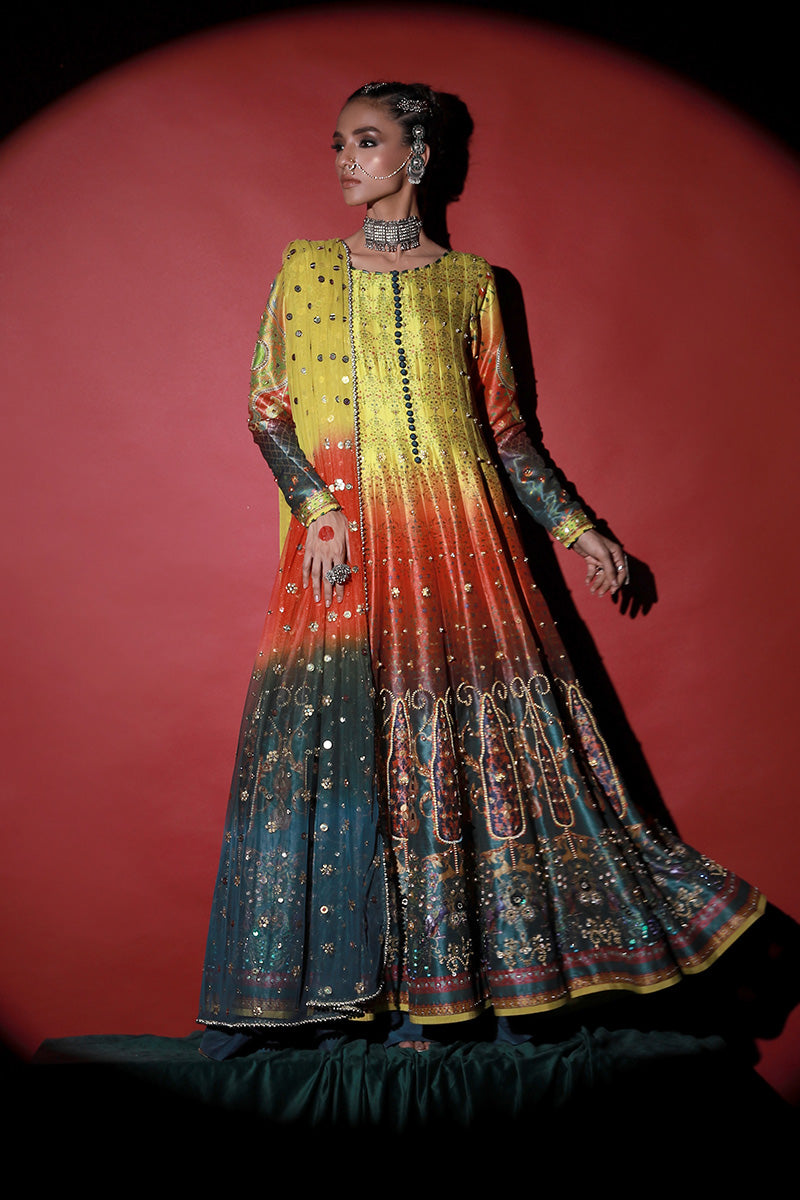Wardha Saleem | Meeram Festive Formals | Satrangi - by - Libasekhas UK - Registered Vendor of : Wardha Saleem - 100% Original Designer Dresss