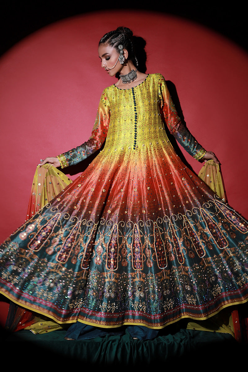 Wardha Saleem | Meeram Festive Formals | Satrangi - by - Libasekhas UK - Registered Vendor of : Wardha Saleem - 100% Original Designer Dresss