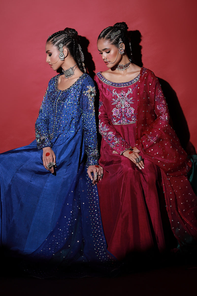 Wardha Saleem | Meeram Festive Formals | Neel - by - Libasekhas UK - Registered Vendor of : Wardha Saleem - 100% Original Designer Dresss
