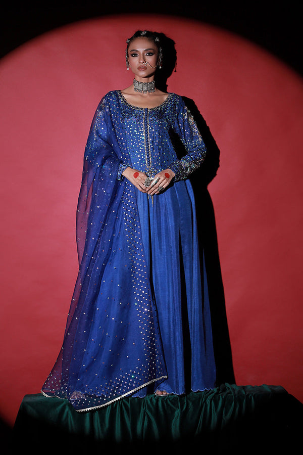 Wardha Saleem | Meeram Festive Formals | Neel - by - Libasekhas UK - Registered Vendor of : Wardha Saleem - 100% Original Designer Dresss