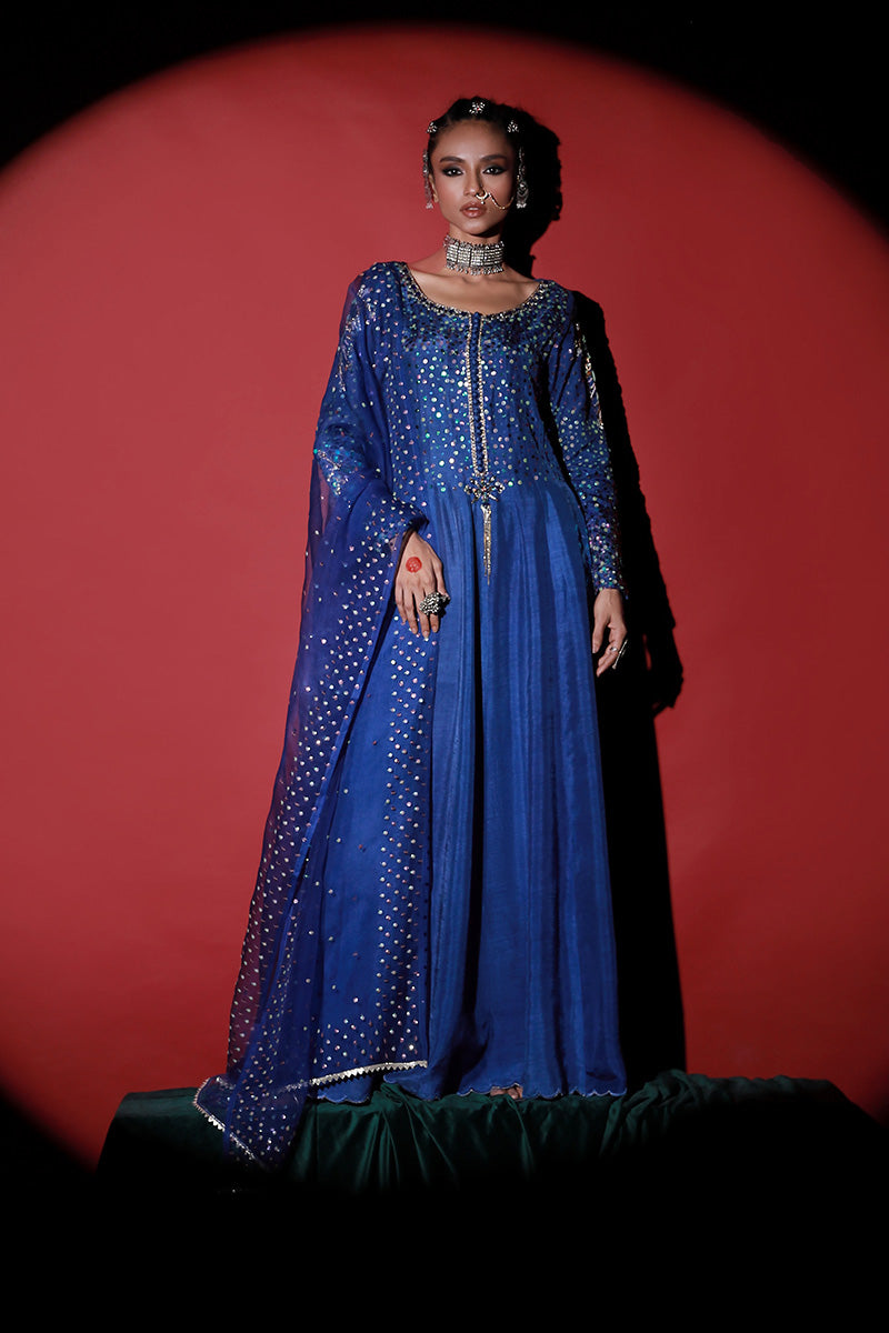 Wardha Saleem | Meeram Festive Formals | Neel - by - Libasekhas UK - Registered Vendor of : Wardha Saleem - 100% Original Designer Dresss