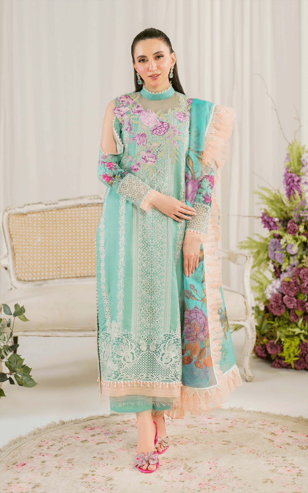 Asifa and Nabeel | Pretty in Pink Limited Edition | Water Lily (PP-3) - by - Libasekhas UK - Registered Vendor of : Asifa and Nabeel - 100% Original Designer Dresss