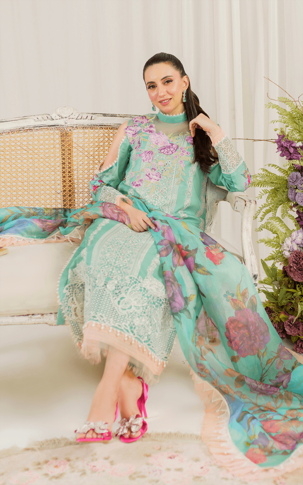 Asifa and Nabeel | Pretty in Pink Limited Edition | Water Lily (PP-3) - by - Libasekhas UK - Registered Vendor of : Asifa and Nabeel - 100% Original Designer Dresss