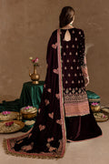 Marjjan | De Rose Velvet | MRV-08 (MEHROON) - by - Libasekhas UK - Registered Vendor of : Marjjan - 100% Original Designer Dresss