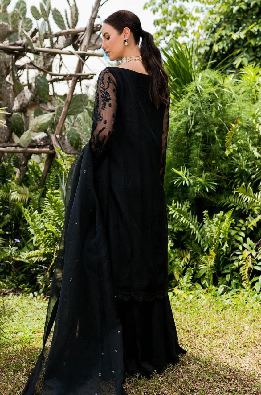Maryum N Maria | Sorina Luxury Chiffon 23 | Raven (MW23-507) - by - Libasekhas UK - Registered Vendor of : Maryum N Maria - 100% Original Designer Dresss