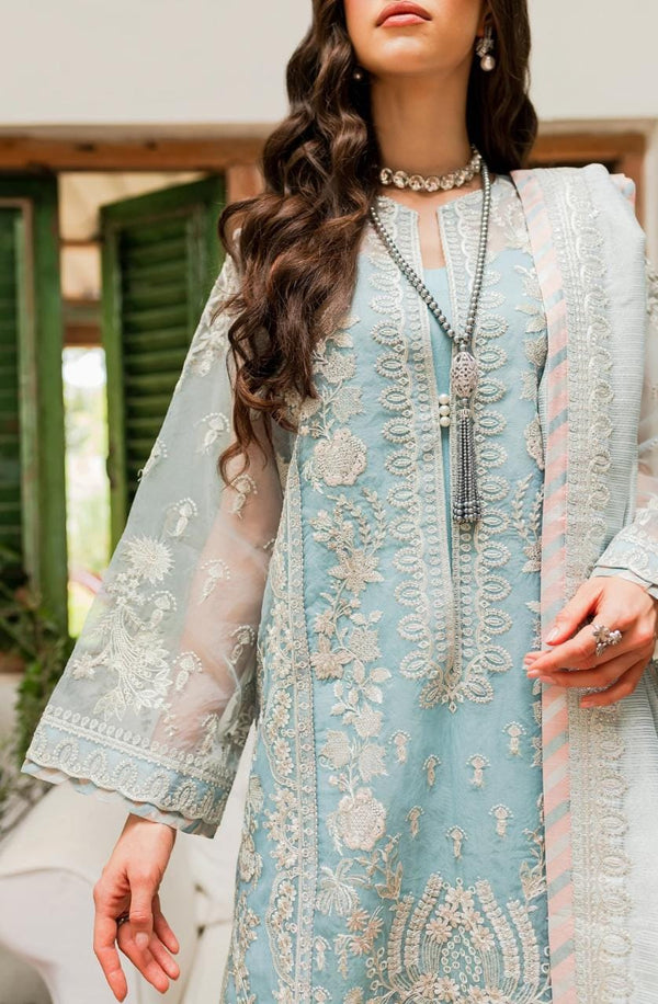 Maryum N Maria | Sorina Luxury Chiffon 23 | Sky Light (MW23-502) - by - Libasekhas UK - Registered Vendor of : Maryum N Maria - 100% Original Designer Dresss