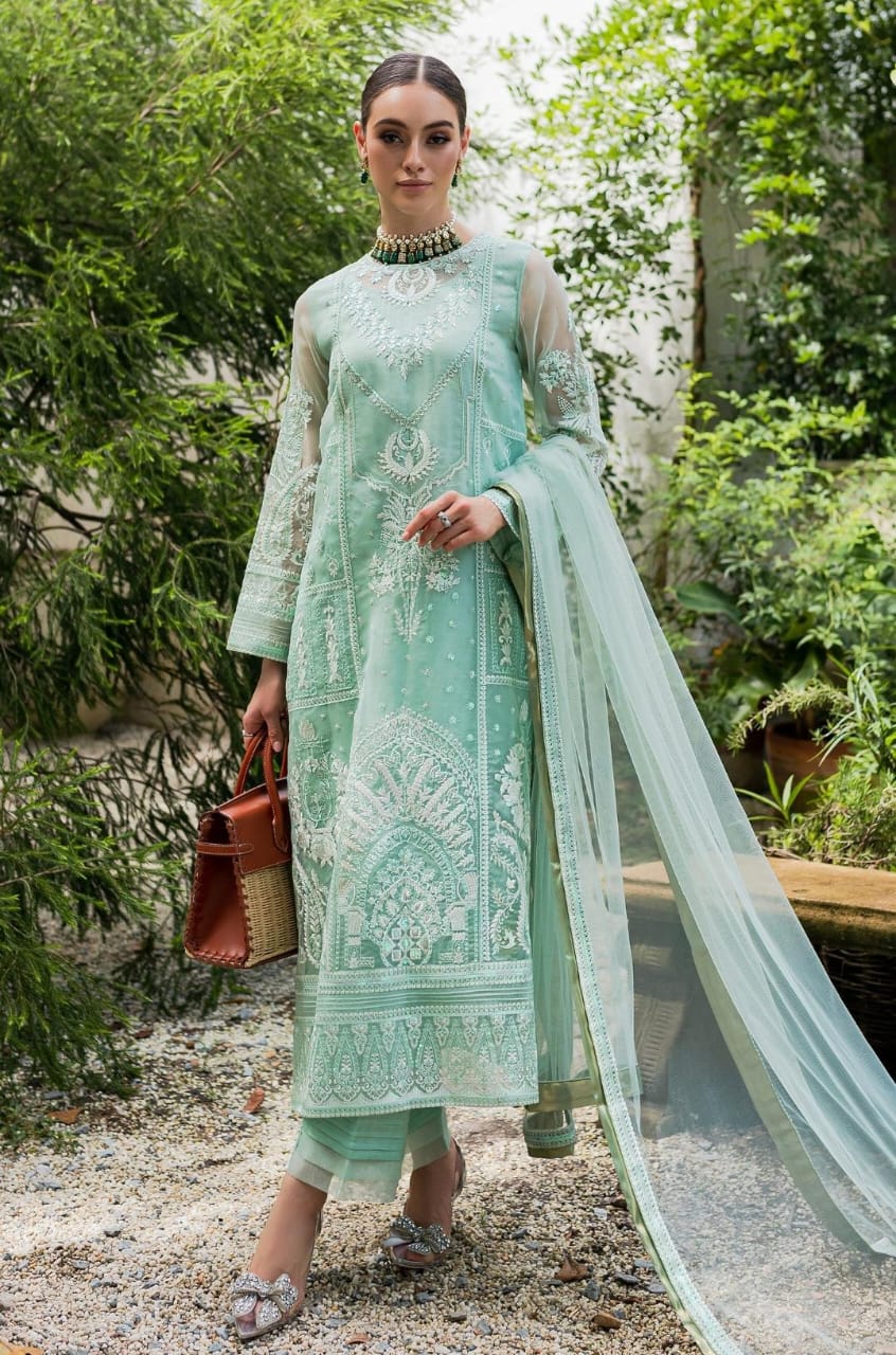 Maryum N Maria | Sorina Luxury Chiffon 23 | Beach Glass (MW23-504) - by - Libasekhas UK - Registered Vendor of : Maryum N Maria - 100% Original Designer Dresss
