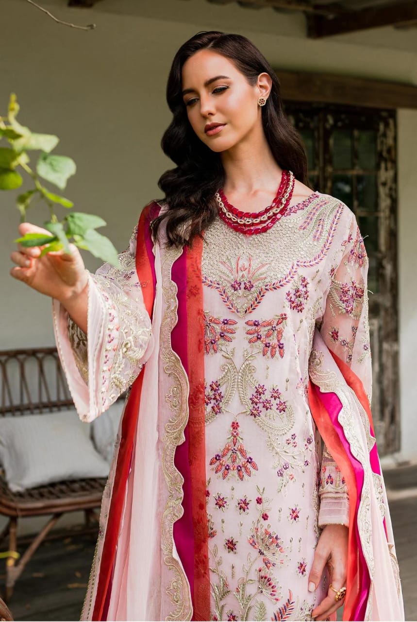 Maryum N Maria | Sorina Luxury Chiffon 23 | Potpurri (MW23-501) - by - Libasekhas UK - Registered Vendor of : Maryum N Maria - 100% Original Designer Dresss
