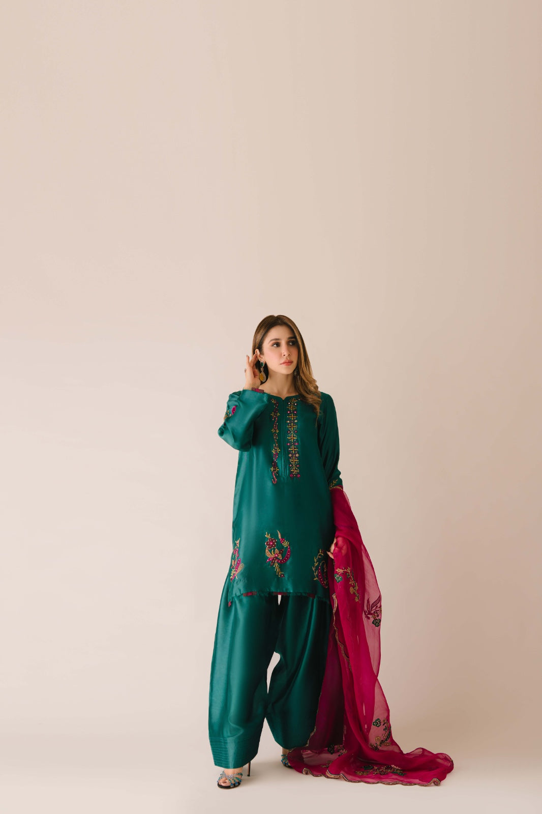 Sammy K | Aadat Festive Edition | Green Moon - by Libasekhas UK - Registered Vendor of : Sammy K - 100% Original Designer Dress