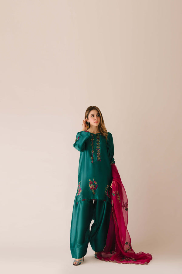 Sammy K | Aadat Festive Edition | Green Moon - by Libasekhas UK - Registered Vendor of : Sammy K - 100% Original Designer Dress